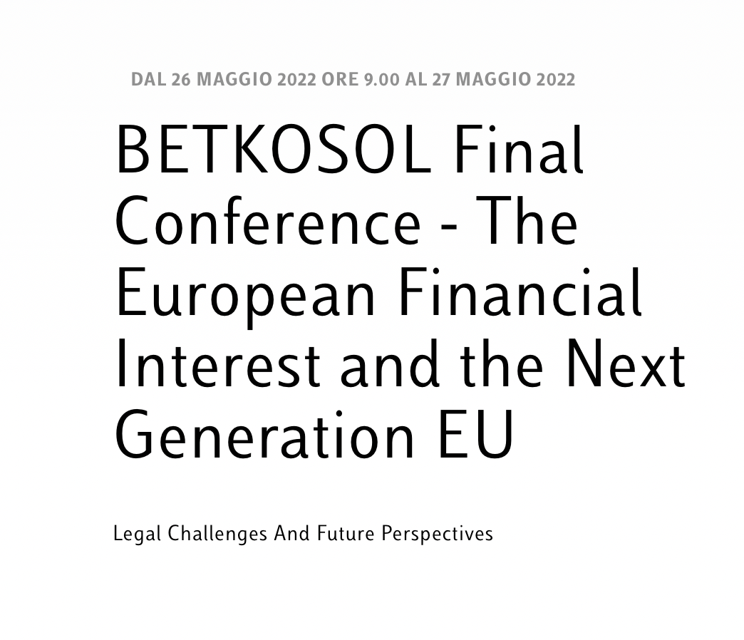 BETKOSOL Final Conference - The European Financial Interest and the Next Generation EU